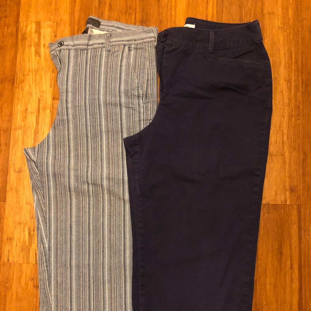 2 Pr Womens Capri Pants GAVIOTA CASUALS  CROFT & BARROW  12